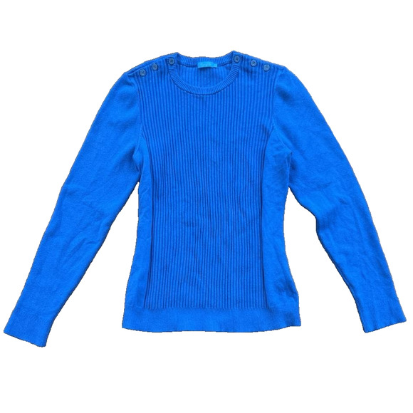 J Mclaughlin Womens knitted buttons Seaspray Sweater Blue Medium A001691 - Picture 1 of 8